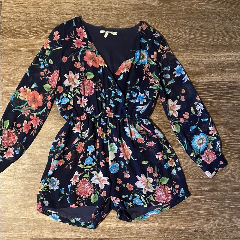 The Hanger Boutique Navy Floral Romper